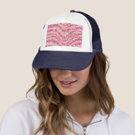 Meisjesachtig roze blush glitter zebra patroon trucker pet