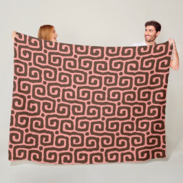 meisjesachtig roze & bruin abstract patroon fleece deken