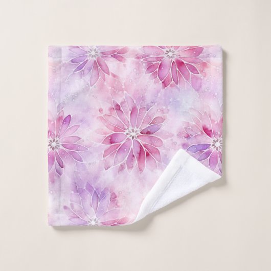 Meisjesachtig Roze Chic Lavendel Bloem Bad Handdoek (Wasdoekje)