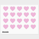 Meisjesachtig roze en wit damastpatroon hart sticker (Vel)