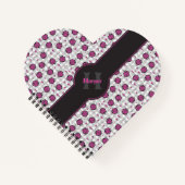 Meisjesachtig roze en zwarte lieveheersbeestjes gr notitieboek (Voorkant)