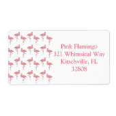 Meisjesachtig Roze Flamingo Patroon Aangepaste Lab Etiket (Voorkant)
