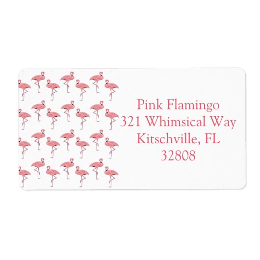 Meisjesachtig Roze Flamingo Patroon Aangepaste Lab Etiket (Voorkant)