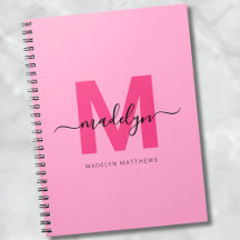 Meisjesachtig Roze Gepersonaliseerde Initiaal Mono