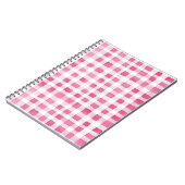 Meisjesachtig Roze Geruite Strepen Notitieboek (Linkerzijde)