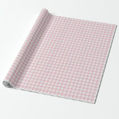 Meisjesachtig roze Gingham Cadeaupapier (Uitgerold)