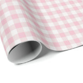 Meisjesachtig roze Gingham Cadeaupapier (Rol Hoek)