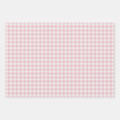 Meisjesachtig roze Gingham Inpakpapier Vel (Voorkant 3)