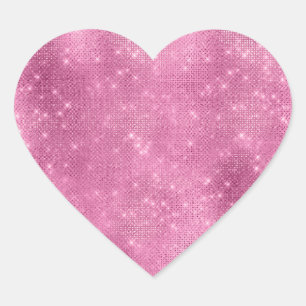 Meisjesachtig Roze Glinsterende Schittering Hart Sticker