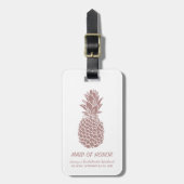 Meisjesachtig Roze Glitter Ananas Bachelorette Fee Bagagelabel (Voorkant verticaal)