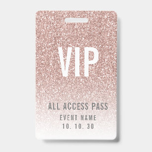 Meisjesachtig Roze Glitter Vrouwelijke VIP Toegang Badge