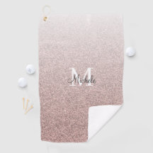 Meisjesachtig Roze Goud Roze Glitter Monogram Schr
