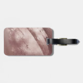 Meisjesachtig Roze Gouden Glitter Script Monogram Bagagelabel (Achterkant horizontaal)
