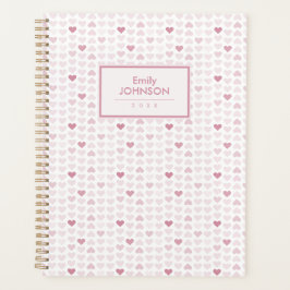 Meisjesachtig Roze Hart Patroon Planner