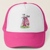 Meisjesachtig Roze Initiele Monogram Trucker Pet (Voorkant)