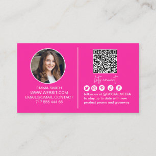 Meisjesachtig Roze Maak Contact Met Ons Qr Code Fo Visitekaartje