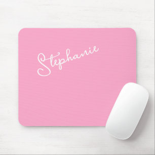 Meisjesachtig Roze Minimalistisch Script Gepersona Muismat