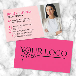 Meisjesachtig Roze Modern Minimalistisch Logo Visitekaartje