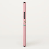 Meisjesachtig roze monogram initiaal rozen bloem Case-Mate iPhone case (Achterkant / rechts)