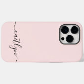 Meisjesachtig Roze Monogram Modern Schrift Geperso Case-Mate iPhone Case (Achterkant (horizontaal))