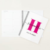 Meisjesachtig roze monogram planner (Display)
