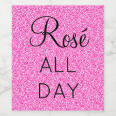 Meisjesachtig Roze Mooi Roze Glitters Schittering Wijn Etiket (Enkel label)
