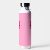 Meisjesachtig Roze Naam Monogram Waterfles (Links)