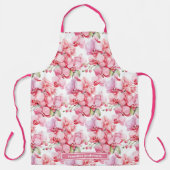 Meisjesachtig Roze Orchidee Bloemig Schort (Voorkant)