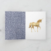 Meisjesachtig Roze Paars Aqua Mint Goud Eenhoorn G Kaart (Binnen)