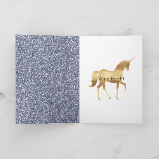 Meisjesachtig Roze Paars Aqua Mint Goud Eenhoorn G Kaart (Binnen)