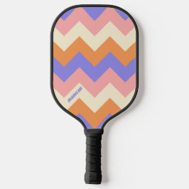 Meisjesachtig roze paars Chevron patroon aangepast Pickleball Paddle