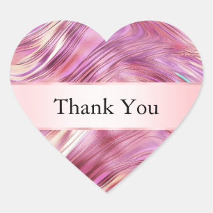 Meisjesachtig Roze Parel Roze Goud Glam Dank Je Hart Sticker