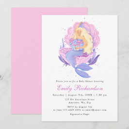 Meisjesachtig Roze Pastel Kleine Zeemeermin Baby S Kaart