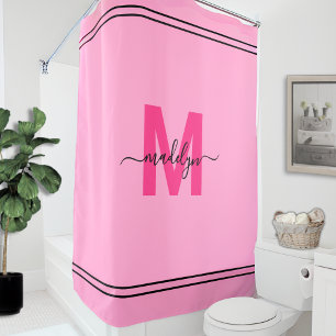 Meisjesachtig Roze Persoonlijke Elegante Naam Mono Douchegordijn