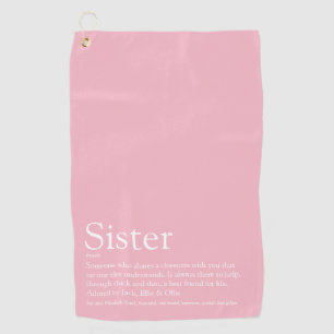 Meisjesachtig Roze Plezier Cool Beste Ooit Zus Def Golfhanddoek