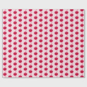 Meisjesachtig Roze Rode Kersen Verjaardag Cadeaupapier (Vlak)