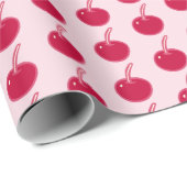 Meisjesachtig Roze Rode Kersen Verjaardag Cadeaupapier (Rol Hoek)