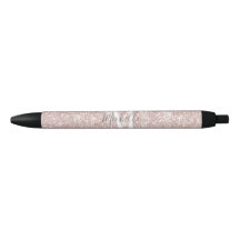 Meisjesachtig Roze Roségoud Monogram Glam Glitters