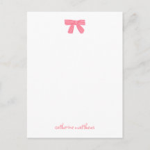 Meisjesachtig roze strik aangepaste briefpapier