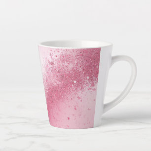 Meisjesachtig Roze Vrouwelijk abstract Glitterstof Latte Mok