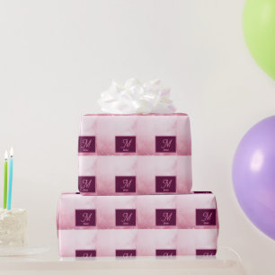 Meisjesachtig Roze Vrouwelijk abstract marmer Glan Cadeaupapier