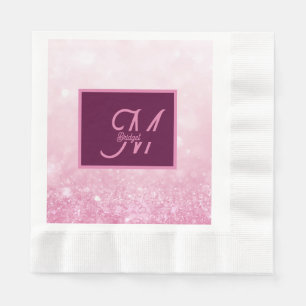 Meisjesachtig Roze Vrouwelijk Glitter Abstract ver Servet