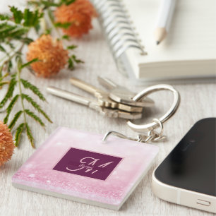 Meisjesachtig Roze Vrouwelijk Glitter Abstract ver Sleutelhanger