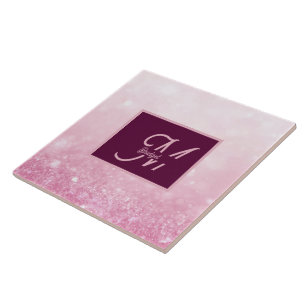 Meisjesachtig Roze Vrouwelijk Glitter Abstract ver Tegeltje