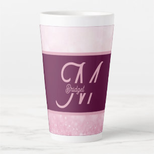 Meisjesachtig Roze Vrouwelijk Glitter Abstracte Gr Latte Mok