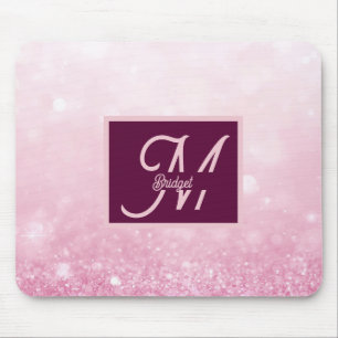 Meisjesachtig Roze Vrouwelijk Glitter Abstracte Gr Muismat