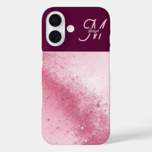 Meisjesachtig roze vrouwelijke abstracte marmeren  iPhone 16 hoesje