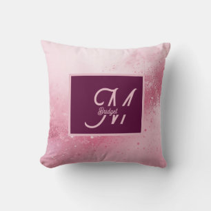 Meisjesachtig roze vrouwelijke abstracte marmeren kussen