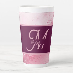Meisjesachtig roze vrouwelijke abstracte marmeren  latte mok