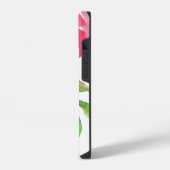Meisjesachtig roze waterverf bloempatroon iPhone hoesje (Linkerkant)